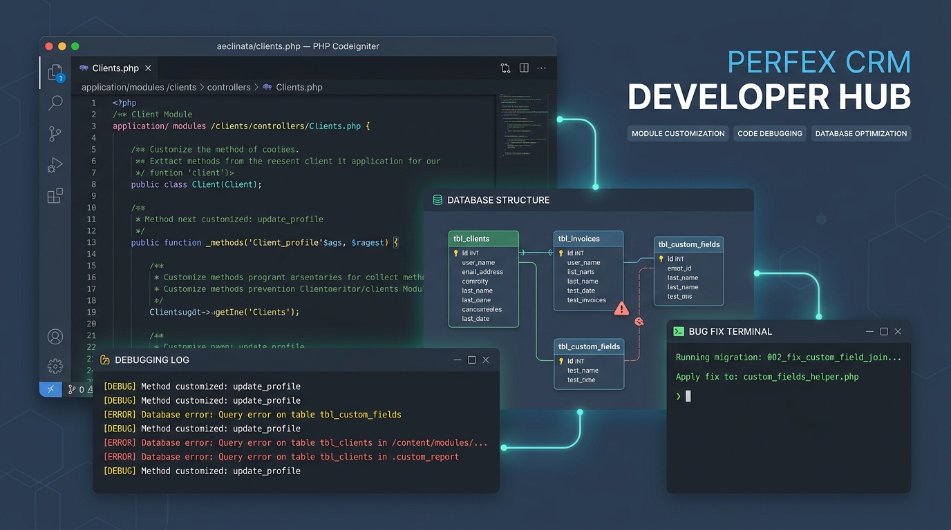 I will customize, develop, and fix Perfex CRM modules professionally
